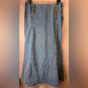 Vintage Rave R4R Denim Maxi Skirt